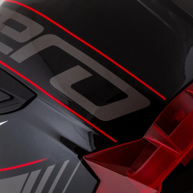 Moto přilba Cassida Aero Drome černá perleť/červená/bílá/šedá - 2.jakost
