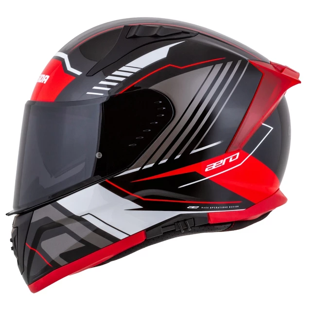Moto přilba Cassida Aero Drome černá perleť/červená/bílá/šedá - 2.jakost