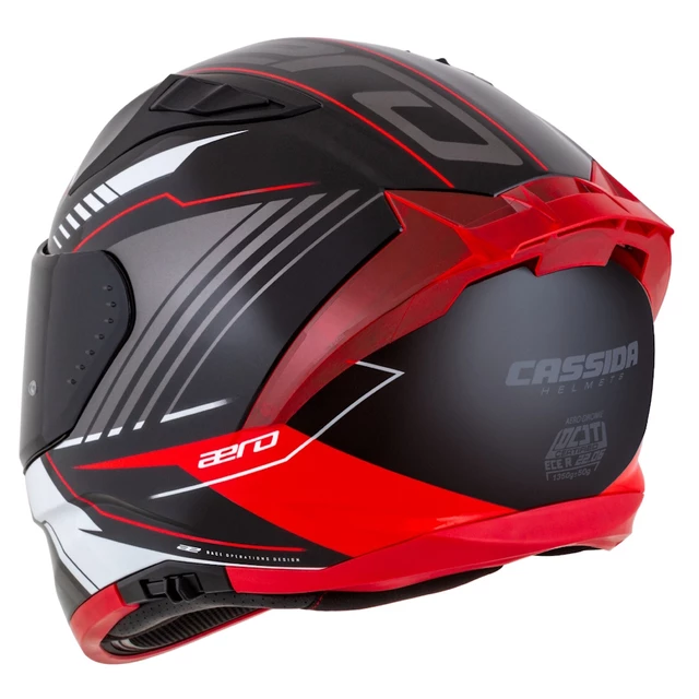 Moto přilba Cassida Aero Drome černá perleť/červená/bílá/šedá - 2.jakost