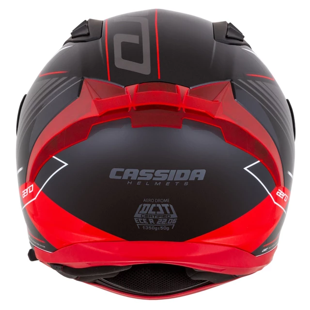 Moto přilba Cassida Aero Drome černá perleť/červená/bílá/šedá - 2.jakost