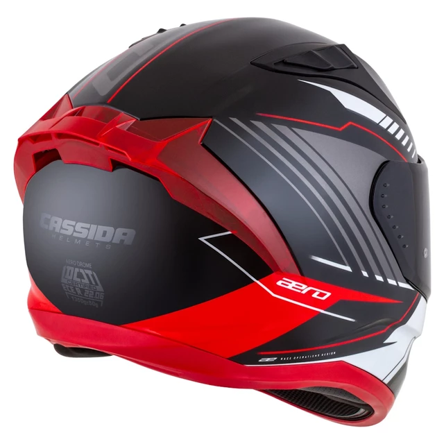 Moto přilba Cassida Aero Drome černá perleť/červená/bílá/šedá - 2.jakost