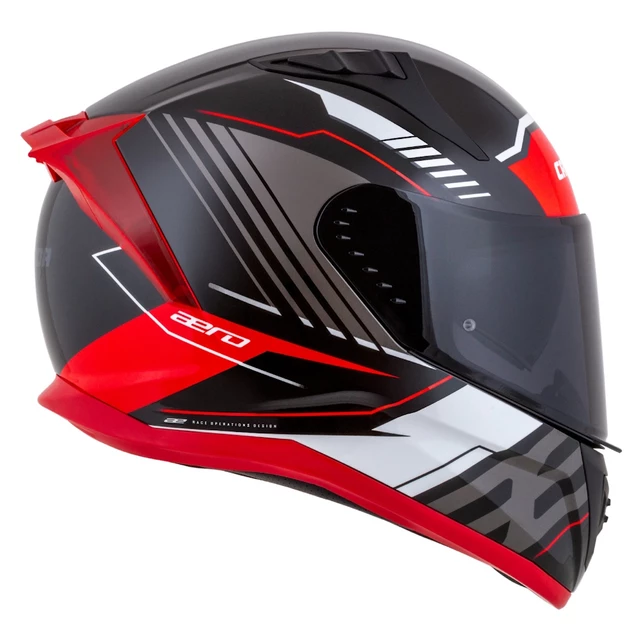 Moto přilba Cassida Aero Drome černá perleť/červená/bílá/šedá - 2.jakost