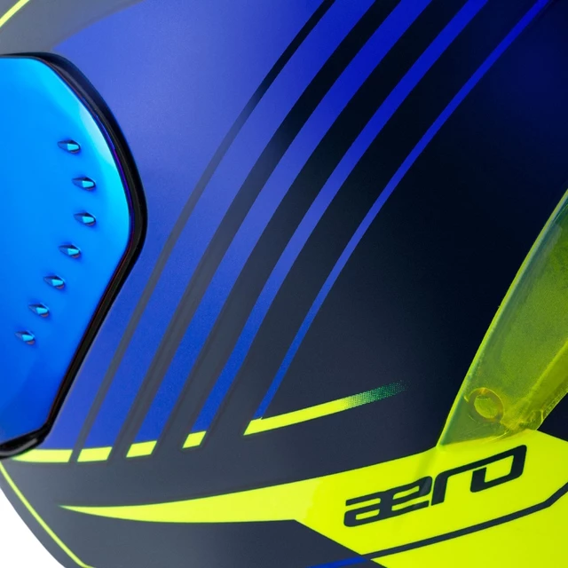 Moto přilba Cassida Aero Drome modrá/žlutá fluo/světle modrá/bílá
