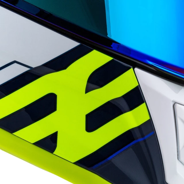 Moto přilba Cassida Aero Drome modrá/žlutá fluo/světle modrá/bílá