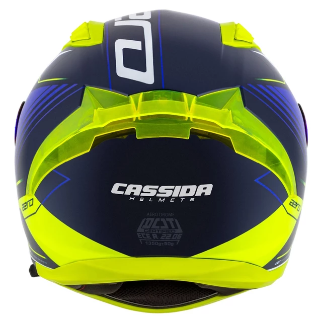 Moto přilba Cassida Aero Drome modrá/žlutá fluo/světle modrá/bílá