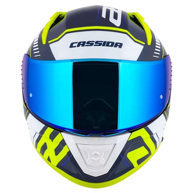 Moto přilba Cassida Aero Drome modrá/žlutá fluo/světle modrá/bílá