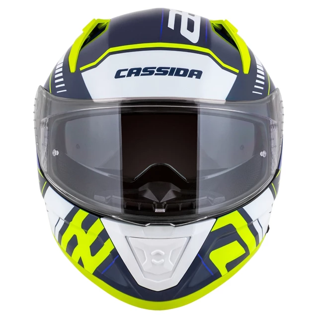 Moto přilba Cassida Aero Drome modrá/žlutá fluo/světle modrá/bílá