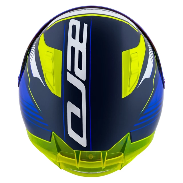 Moto přilba Cassida Aero Drome modrá/žlutá fluo/světle modrá/bílá