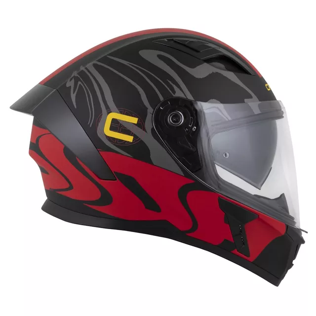 Moto přilba Cassida Orbit Multivers černá matná/červená/šedá/žlutá