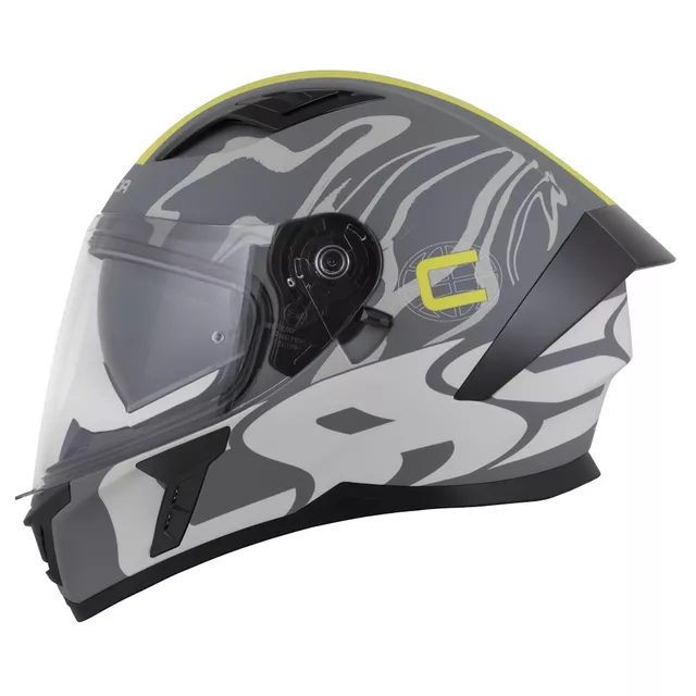 Moto přilba Cassida Orbit Multivers šedá matná/světle šedá/žlutá fluo/černá