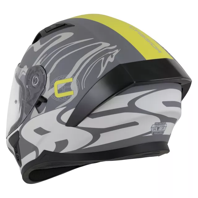 Moto přilba Cassida Orbit Multivers šedá matná/světle šedá/žlutá fluo/černá