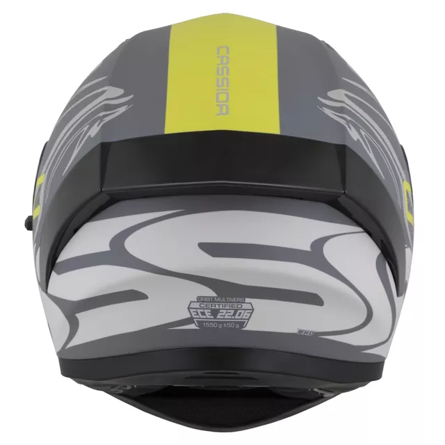 Moto přilba Cassida Orbit Multivers šedá matná/světle šedá/žlutá fluo/černá