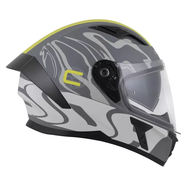Moto přilba Cassida Orbit Multivers šedá matná/světle šedá/žlutá fluo/černá