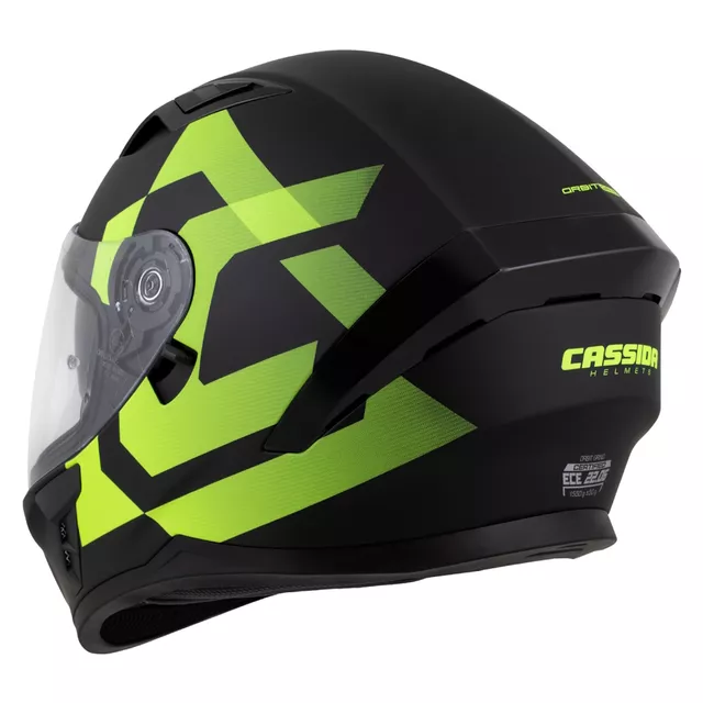 Moto přilba Cassida Orbit Grind černá matná/žlutá fluo