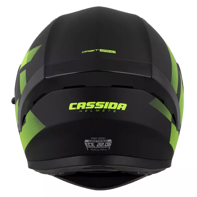 Moto přilba Cassida Orbit Grind černá matná/žlutá fluo