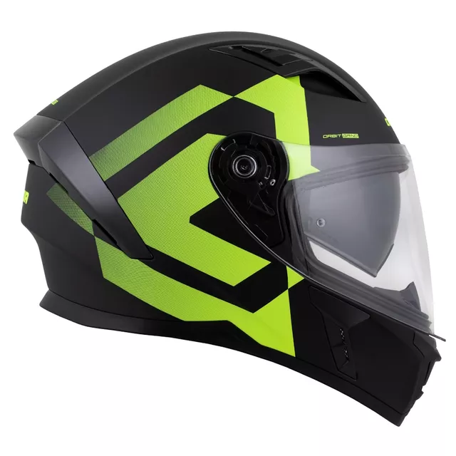 Moto přilba Cassida Orbit Grind černá matná/žlutá fluo