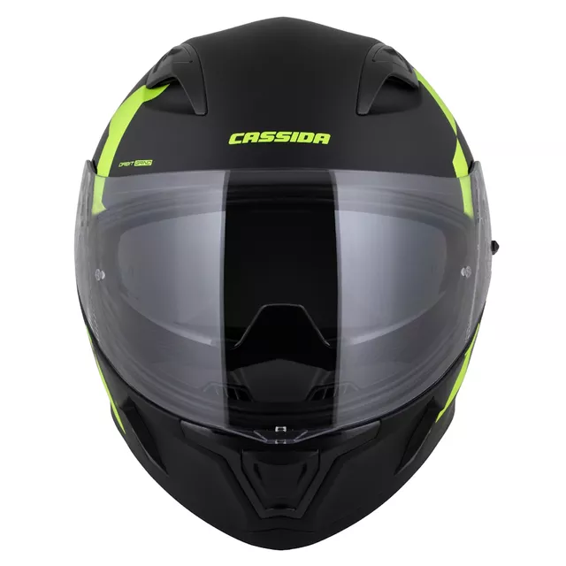 Moto přilba Cassida Orbit Grind černá matná/žlutá fluo