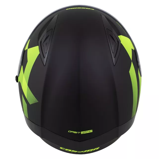 Moto přilba Cassida Orbit Grind černá matná/žlutá fluo