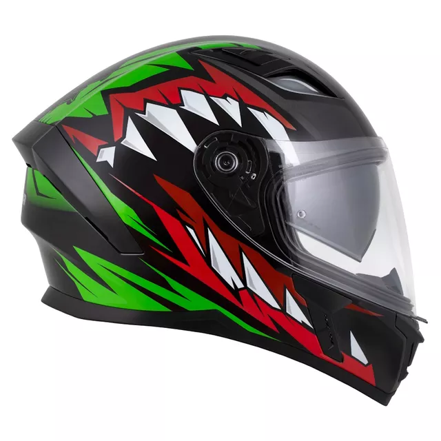 Moto přilba Cassida Orbit StriX červená/zelená/šedá/bílá/černá