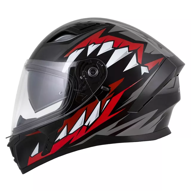 Moto přilba Cassida Orbit StriX červená/šedá/bílá/černá