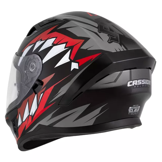 Moto přilba Cassida Orbit StriX červená/šedá/bílá/černá