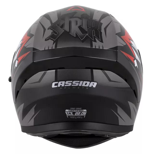 Moto přilba Cassida Orbit StriX červená/šedá/bílá/černá
