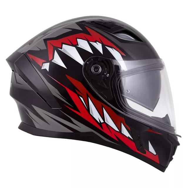 Moto přilba Cassida Orbit StriX červená/šedá/bílá/černá