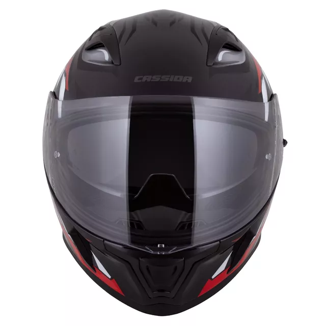 Moto přilba Cassida Orbit StriX červená/šedá/bílá/černá