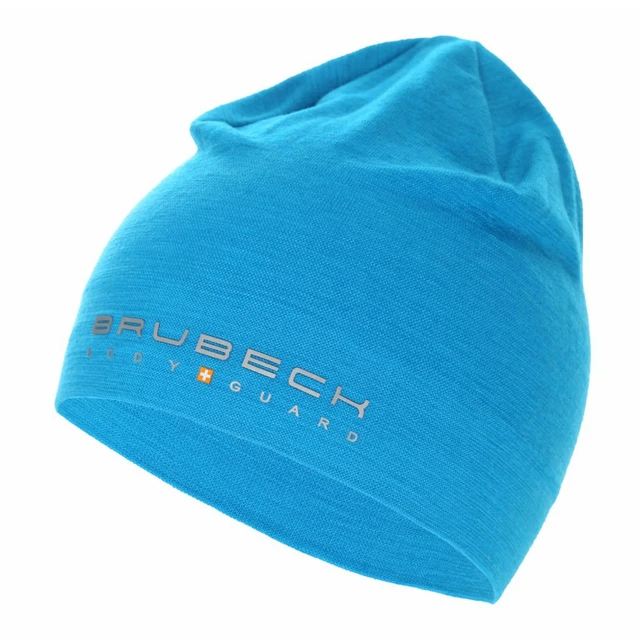 Čepice Brubeck Merino - Black - Light Blue