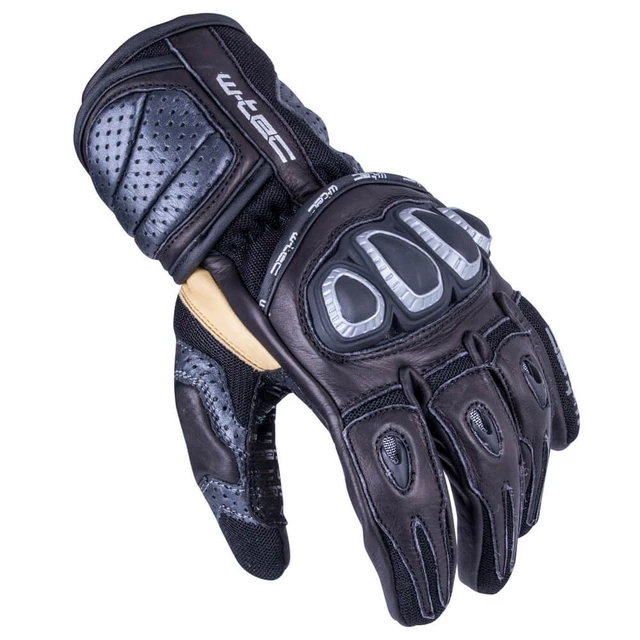 Pánské moto rukavice W-TEC Crushberg - černá - černá