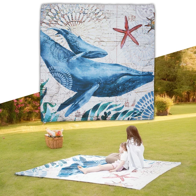 Pikniková deka inSPORTline Maritino 208x197 cm - mořský život - mořský život