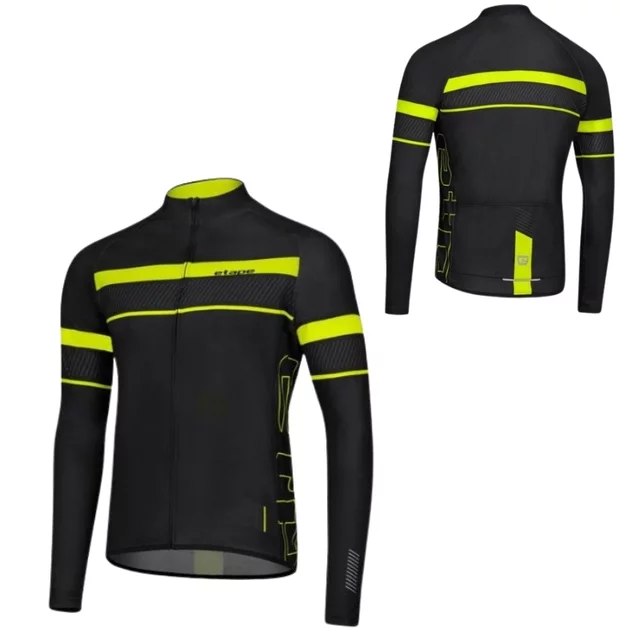 Pánský cyklistický dres s dlouhým rukávem Etape Comfort 2.0 - černá/žlutá fluo - černá/žlutá fluo