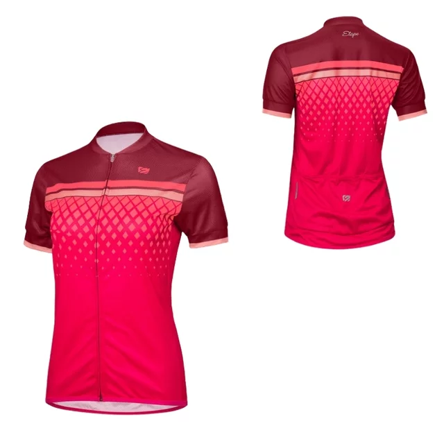 Dámský cyklistický dres s krátkým rukávem Etape Diamond - bordeaux/růžová - bordeaux/růžová