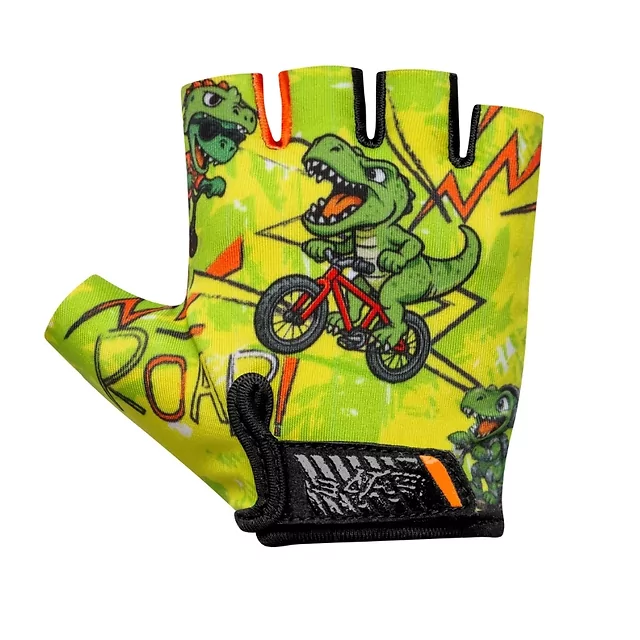 Dětské cyklo rukavice Etape Tiny - bílá (srdce) - zelená (dino)