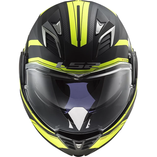 Překlopná moto přilba LS2 FF900 Valiant II Revo P/J - Matt Black H-V Yellow