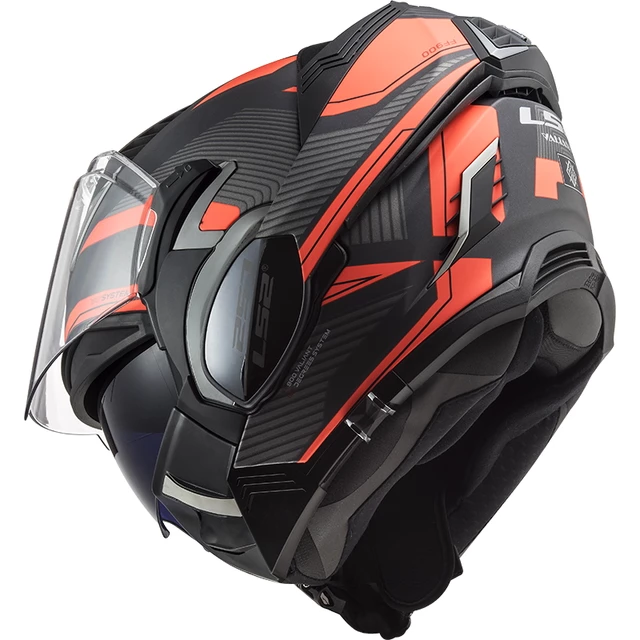 Překlopná moto přilba LS2 FF900 Valiant II Revo P/J - Matt Black H-V Yellow