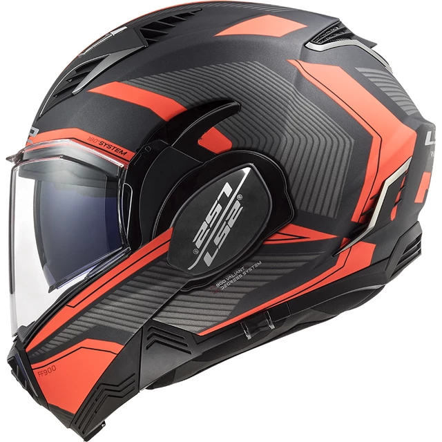 Překlopná moto přilba LS2 FF900 Valiant II Revo P/J - Matt Black H-V Yellow
