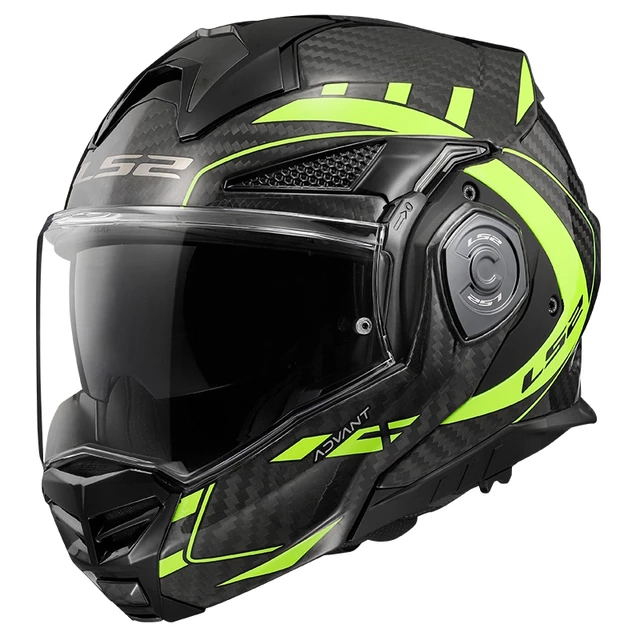 Překlopná moto přilba LS2 FF901 Advant X Carbon Future H-V Yellow P/J