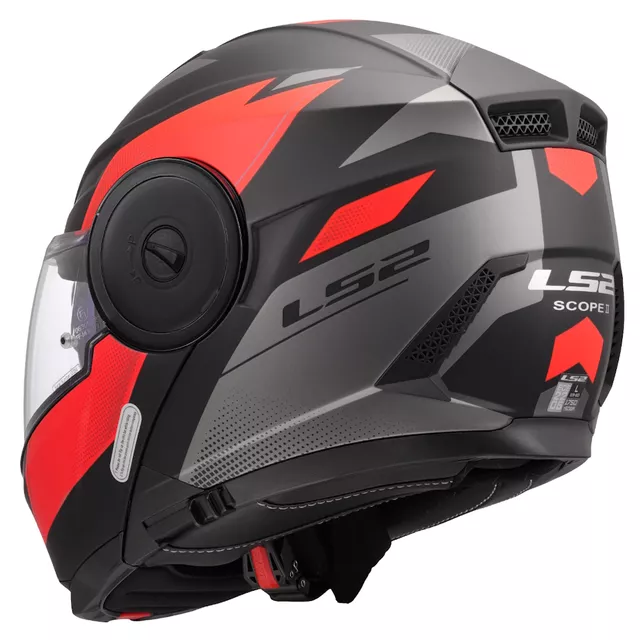 Výklopná moto přilba LS2 FF902 Scope II Duria Black Red