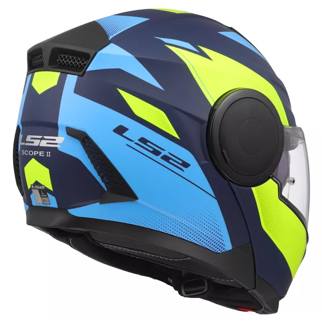 Výklopná moto přilba LS2 FF902 Scope II Duria Blue H-V Yellow