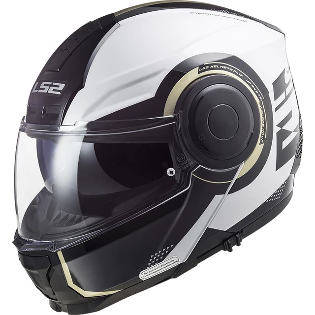 Výklopná moto přilba LS2 FF902 Scope Arch - rozbaleno - Gloss White Titanium - Gloss White Titanium
