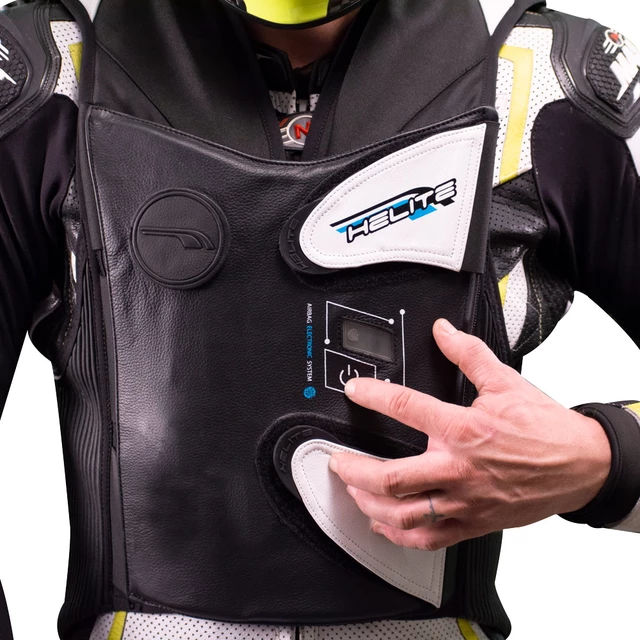 Závodní airbagová vesta Helite e-GP Air, elektronická - 2.jakost - černo-bílá