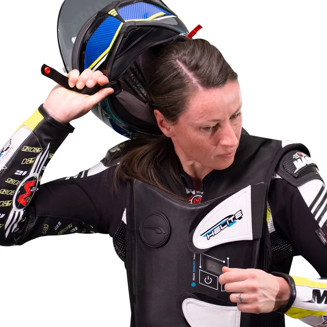 Závodní airbagová vesta Helite e-GP Air, elektronická - 2.jakost - černo-bílá