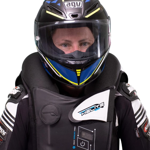 Závodní airbagová vesta Helite e-GP Air, elektronická - 2.jakost - černo-bílá