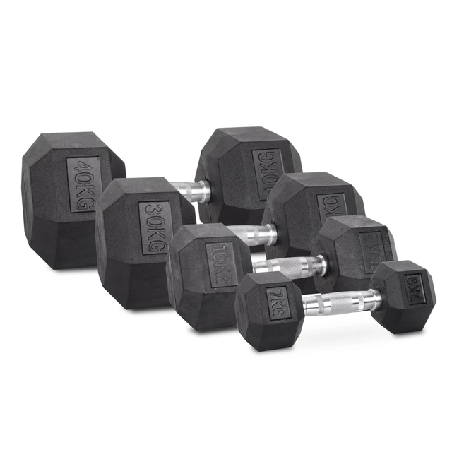 Šestihranné činky inSPORTline Hexsteel 2-40 kg