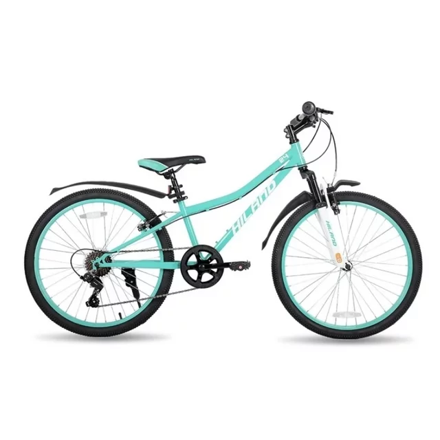 Juniorské horské kolo Hiland Climber 24" • 140-160 cm - růžová - tyrkysová