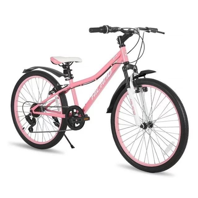 Juniorské horské kolo Hiland Climber 24" • 140-160 cm - růžová