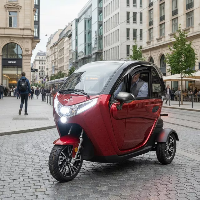 Elektrická tříkolka se střechou W-TEC Tukago • 45km/h • až 50km dojezd • s řidičákem - modrá