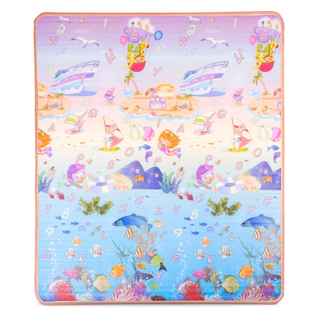 Rolovatelná dětská podložka inSPORTline Lhotino 150x180x1,5 cm - Puzzle/Moře