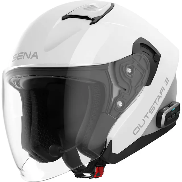 Moto přilba s headsetem SENA Outstar 2 - černá matná - lesklá bílá